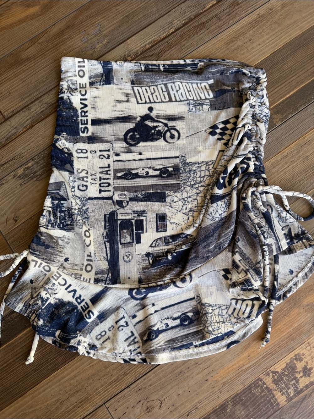 Urban Outfitters Drag Racing Vintage Cars  adjustable skirt